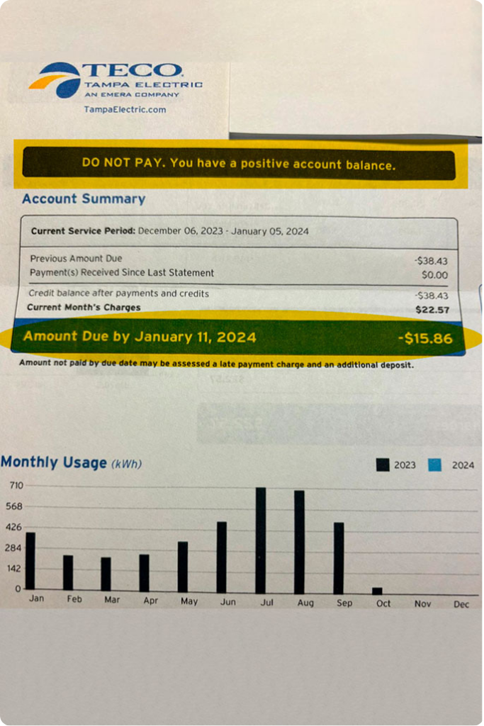 Invoice Solar company Tampa, FL